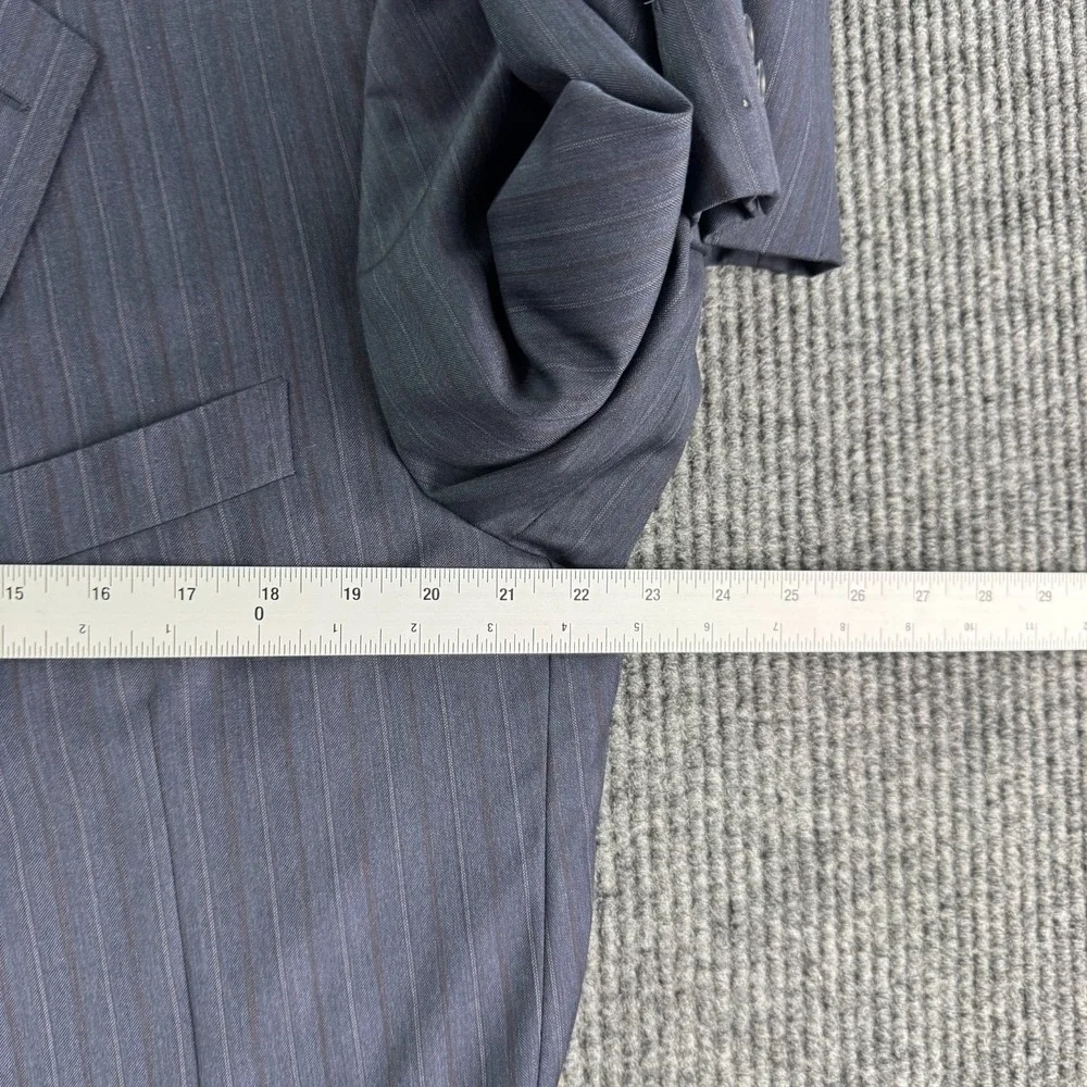 Neiman Marcus Caruso Suit 48L Blue Pinstripe Loro Piana Super 150's Wool 38x29